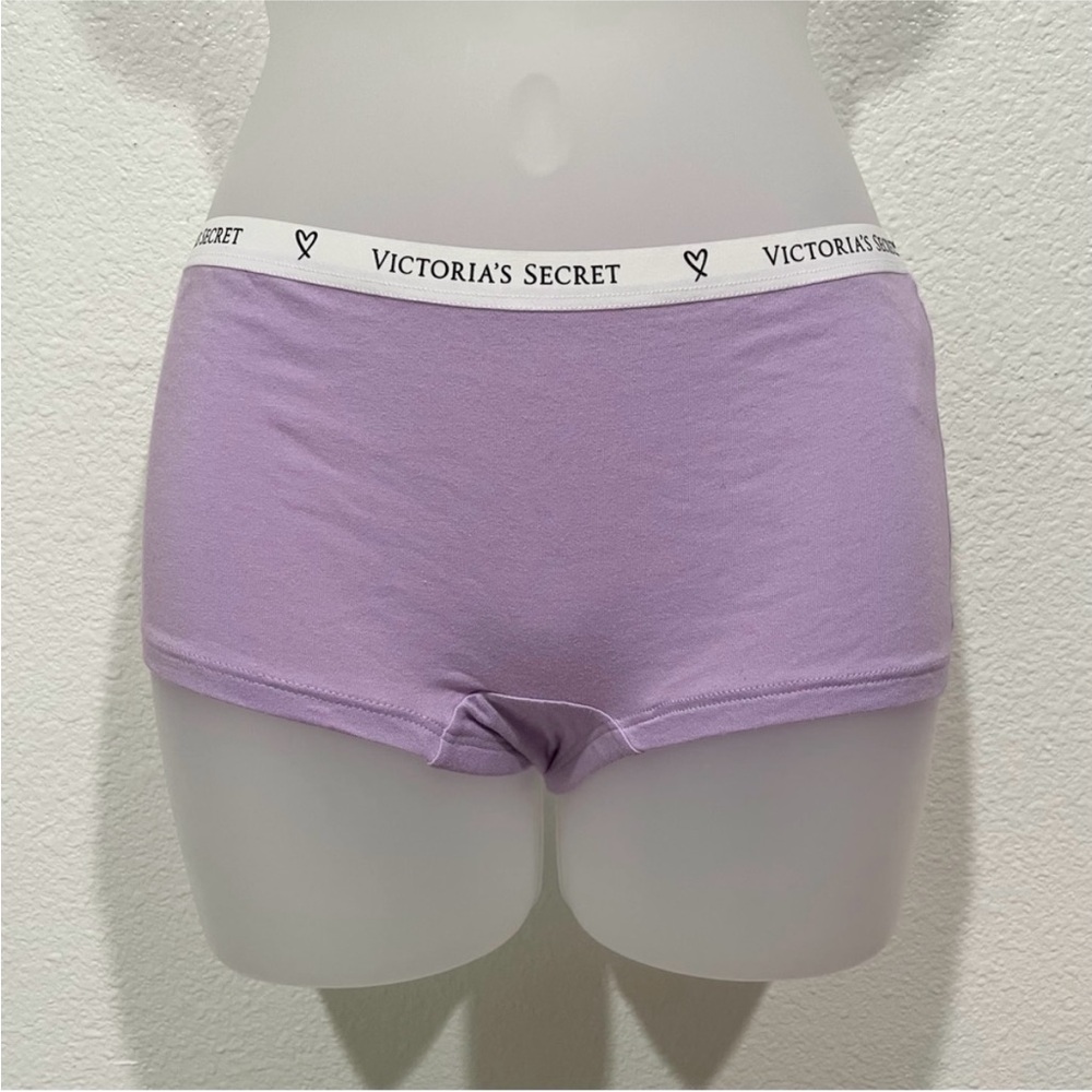 NWT victoria’s secret logo purple boy shorts panties underwear lingerie